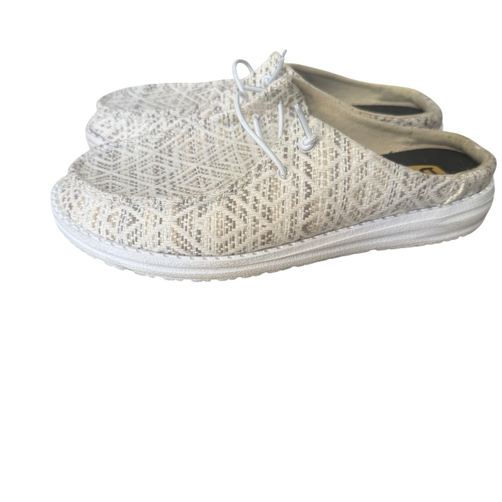 Hey Dude Funk Baja Wendy's Slip Classic Mule Natural/ Multi Color Size 9 EUC